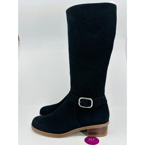 Dansko Women's Dalinda Black Waterproof Suede Tall Boots Size 40 EU/ 9.5-10 US - Picture 6 of 13